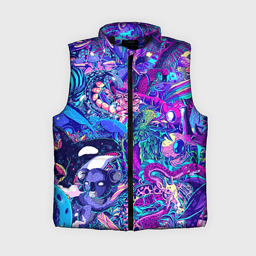 Женский жилет Неоновые Звери / 3D-Черный – фото 1