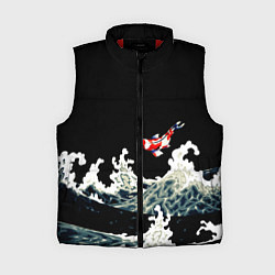 Женский жилет Карп Кои Волна Япония Рыба, цвет: 3D-красный