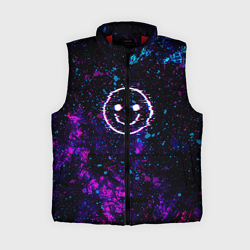 Женский жилет GLITCH SMILE ГЛИТЧ СМАЙЛ / 3D-Красный – фото 1