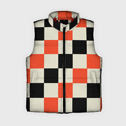 Женский жилет Образец шахматной доски, цвет: 3D-красный
