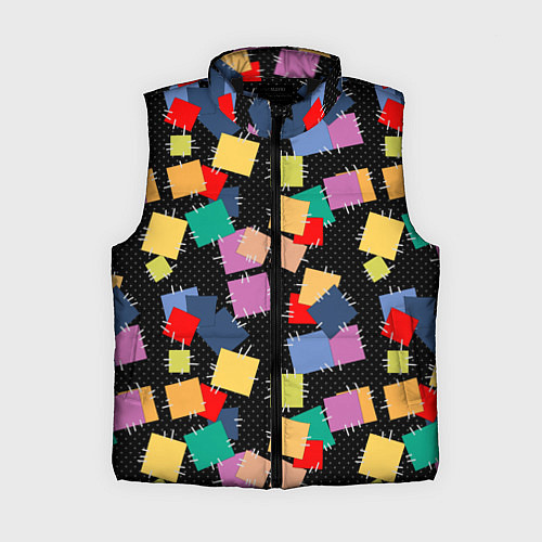 Женский жилет Заплатки на черном фоне / 3D-Черный – фото 1