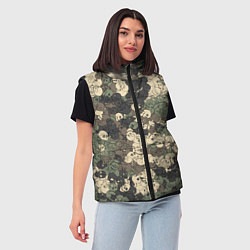 Женский жилет Камуфляжный рисунок из черепов, цвет: 3D-красный — фото 2