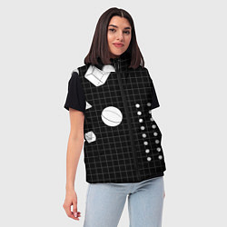Женский жилет Черно-белые фигуры 3D, цвет: 3D-светло-серый — фото 2