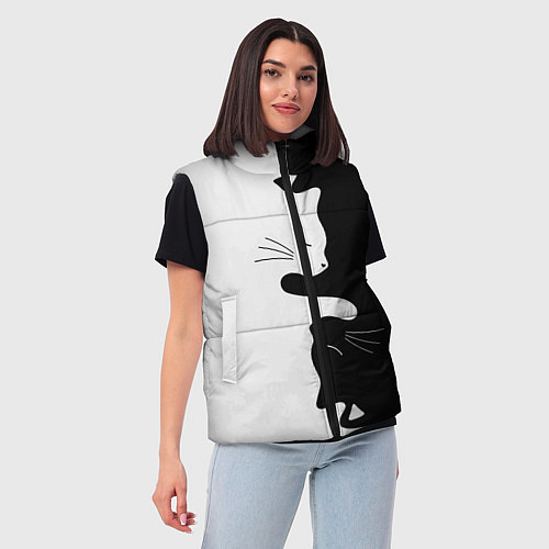 Женский жилет Коты инь янь / 3D-Красный – фото 3