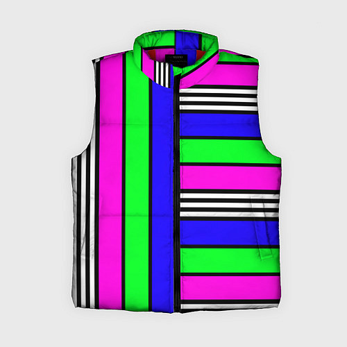 Женский жилет Полосатый яркий летний узор / 3D-Красный – фото 1