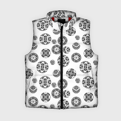 Женский жилет Черно-белый геометрический узор / 3D-Красный – фото 1