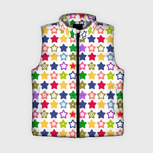 Женский жилет Разноцветные звездочки / 3D-Светло-серый – фото 1