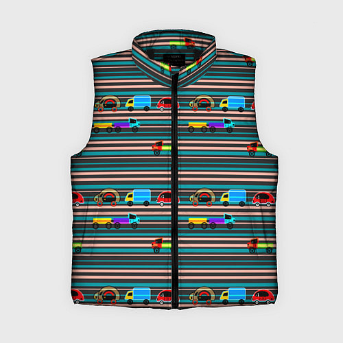 Женский жилет Детский полосатый узор / 3D-Черный – фото 1