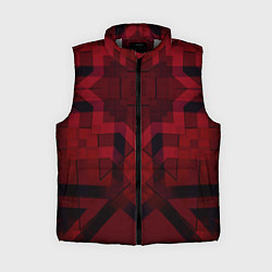 Женский жилет Темно-красный геометрический, цвет: 3D-светло-серый
