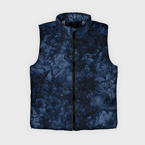 Женский жилет Темно-синяя текстура камня / 3D-Светло-серый – фото 1