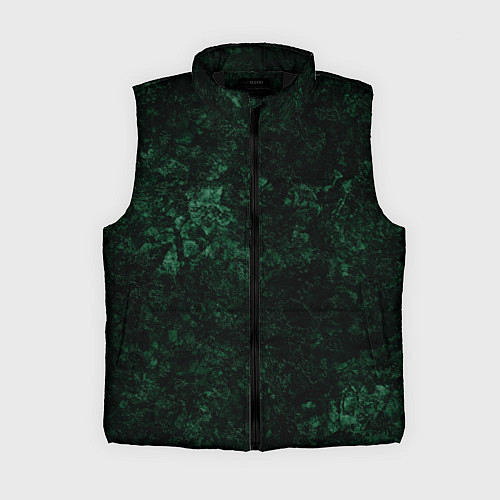 Женский жилет Темно-зеленый мраморный узор / 3D-Черный – фото 1