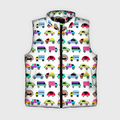 Женский жилет Веселые машинки / 3D-Черный – фото 1