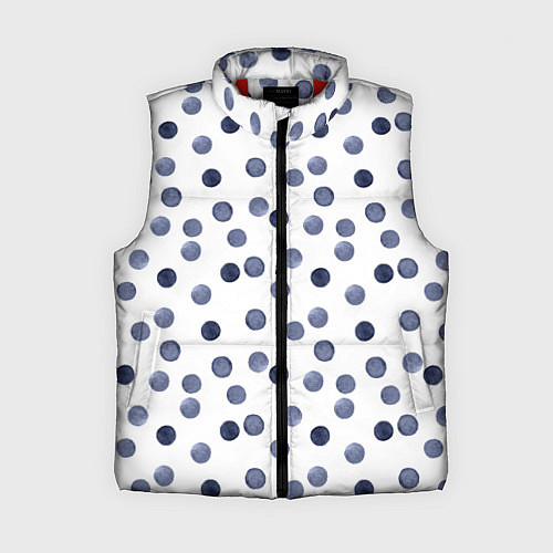 Женский жилет Акварельный синий горох / 3D-Красный – фото 1