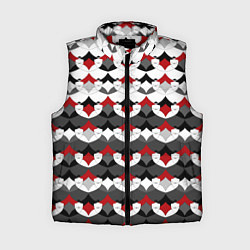Женский жилет Абстрактный красно-серый узор, цвет: 3D-красный