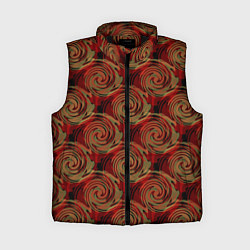 Женский жилет Красно-оливковый ретро, цвет: 3D-черный