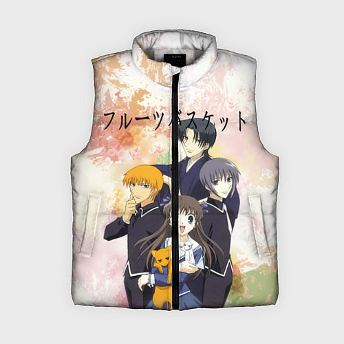 Женский жилет Корзинка фруктов персонажи / 3D-Светло-серый – фото 1