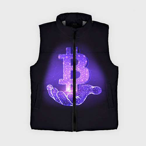 Женский жилет BITCOIN IN HAND БИТКОИН / 3D-Светло-серый – фото 1