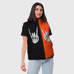 Женский жилет Ладошки скелета, цвет: 3D-черный — фото 2