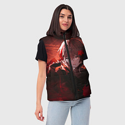 Женский жилет Кадзуха в кленовых листьях, цвет: 3D-черный — фото 2