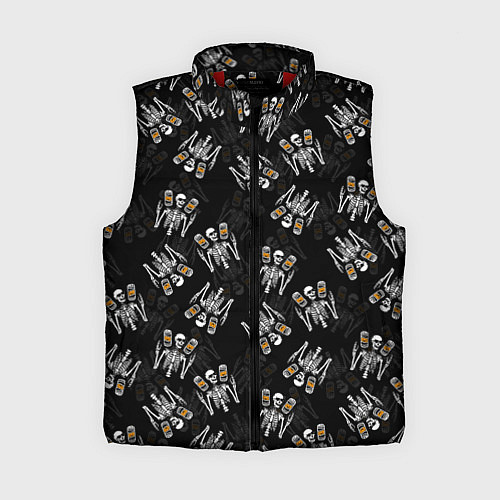 Женский жилет ПАТТЕРН СКЕЛЕТ HALLOWEEN PARTY / 3D-Красный – фото 1