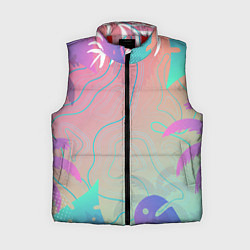 Женский жилет Palm-trees Тропики, цвет: 3D-красный