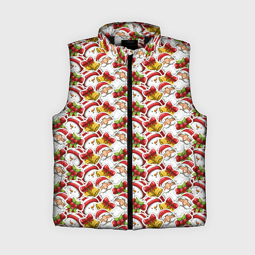 Женский жилет Дед Мороз и Снеговик / 3D-Черный – фото 1