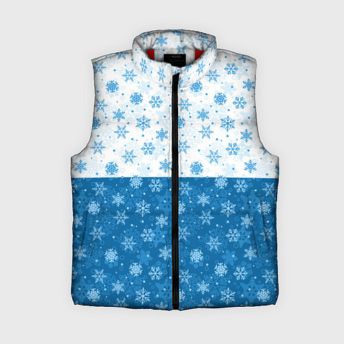 Женский жилет Светло-Тёмные Снежинки / 3D-Красный – фото 1