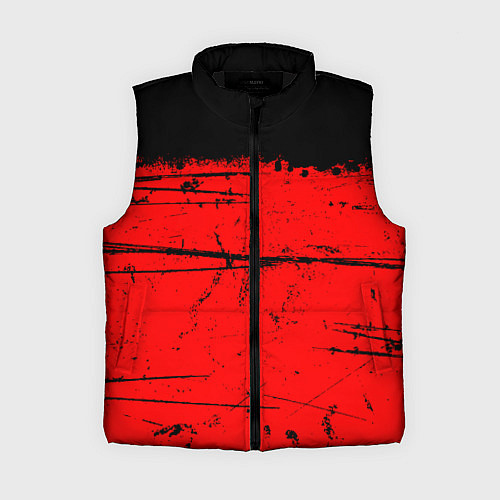 Женский жилет КРАСНЫЙ ГРАНЖ RED GRUNGE / 3D-Черный – фото 1