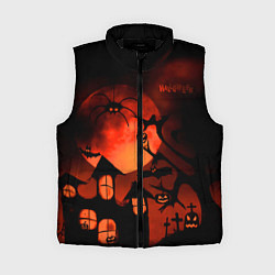 Женский жилет Красная луна на Хэллоуин, цвет: 3D-черный