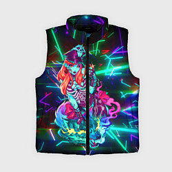 Женский жилет Неоновая ведьма с волком, цвет: 3D-черный