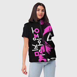 Женский жилет Игра в кальмара красные костюмы, цвет: 3D-черный — фото 2