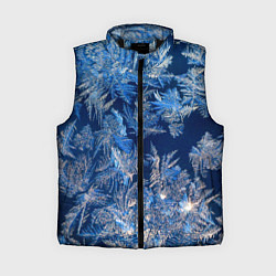 Женский жилет Снежинки макро snowflakes macro, цвет: 3D-черный