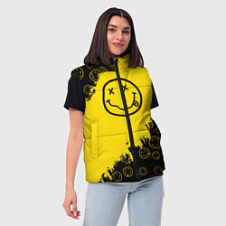 Женский жилет Nirvana Smile Нирвана Рваный Паттерн, цвет: 3D-черный — фото 2