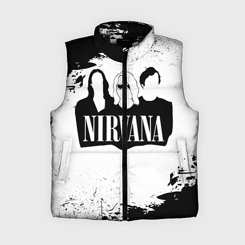 Женский жилет Нирвана Рок Группа Гранж ЧБ Nirvana / 3D-Черный – фото 1