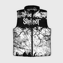 Женский жилет Надпись Слипкнот Рок Группа ЧБ Slipknot, цвет: 3D-светло-серый