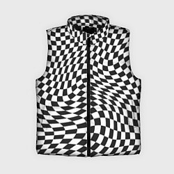 Женский жилет Черно-белая клетка Black and white squares, цвет: 3D-черный