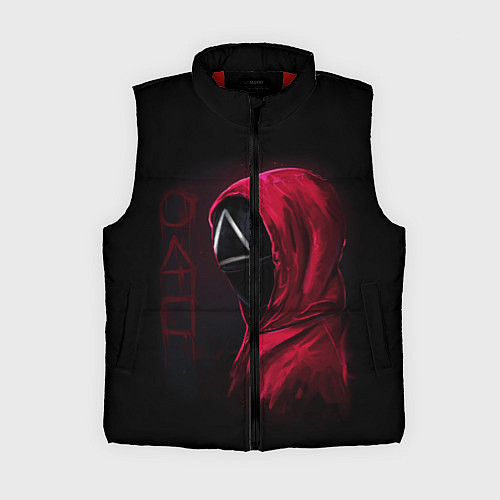 Женский жилет ИГРА В КАЛЬМАРА, СТРАЖ ТРЕУГОЛЬНИК, ФИГУРЫ ИГРЫ / 3D-Красный – фото 1