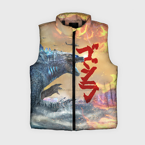 Женский жилет ГОДЗИЛЛА АТАКУЕТ! / 3D-Черный – фото 1