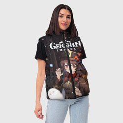 Женский жилет Hu Tao, цвет: 3D-черный — фото 2