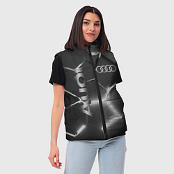 Женский жилет AUDI GREY 3D ПЛИТЫ, цвет: 3D-красный — фото 2
