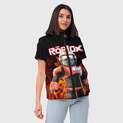 Женский жилет ROBLOX FIRE РОБЛОКС ОГОНЬ ПОЖАРНЫЙ, цвет: 3D-черный — фото 2