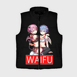 Женский жилет Рем и рам вайфу Re zero ahegao, цвет: 3D-черный