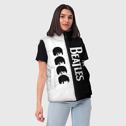 Женский жилет The Beatles черно - белый партер, цвет: 3D-черный — фото 2