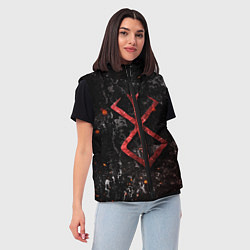 Женский жилет BERSERK LOGO GRUNGE RED, цвет: 3D-красный — фото 2