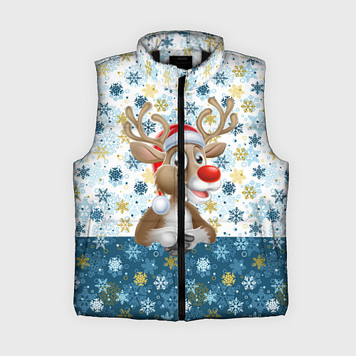 Женский жилет Весёлый Оленёнок / 3D-Черный – фото 1