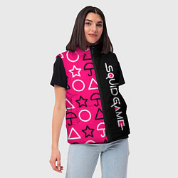 Женский жилет Игра в кальмара: Символика, цвет: 3D-красный — фото 2