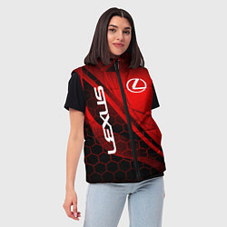 Женский жилет LEXUS RED GEOMETRY ЛЕКСУС, цвет: 3D-черный — фото 2