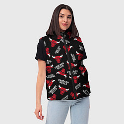 Женский жилет CHICAGO BULLS БЫКИ УЗОР, цвет: 3D-красный — фото 2