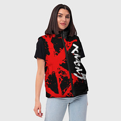 Женский жилет БЕРСЕРК КРАСНОЕ КЛЕЙМО ИЕРОЛГИФЫ, цвет: 3D-черный — фото 2