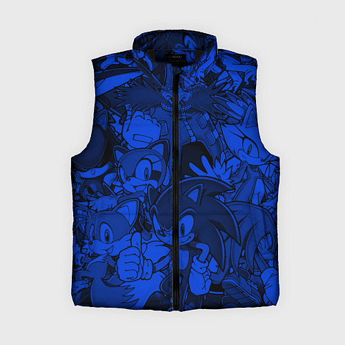 Женский жилет SONIC BLUE PATTERN СИНИЙ ЁЖ / 3D-Черный – фото 1